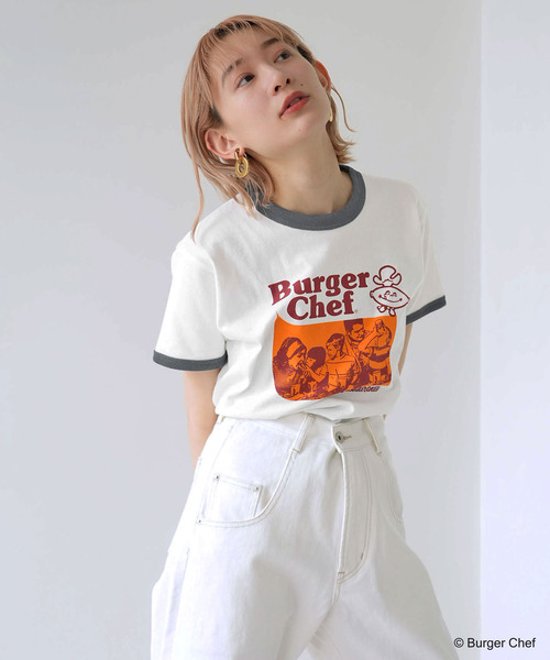 SLOBE citron.(スローブシトロン)の「SLOBE citron. Burger Chef リンガーT(Tシャツ/カットソー・レディース・ホワイト・FREE)」の22枚目の写真