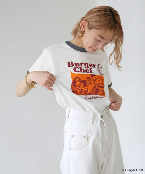 SLOBE citron.(スローブシトロン)の「SLOBE citron. Burger Chef リンガーT(Tシャツ/カットソー・レディース・ホワイト・FREE)」の12枚目の写真