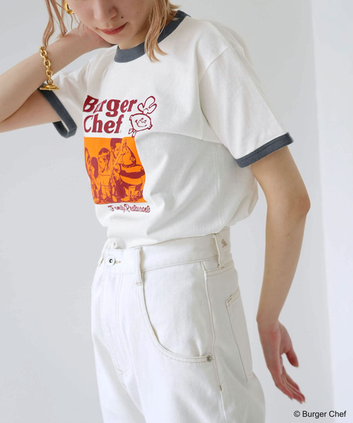 SLOBE citron.(スローブシトロン)の「SLOBE citron. Burger Chef リンガーT(Tシャツ/カットソー・レディース・ホワイト・FREE)」の15枚目の写真