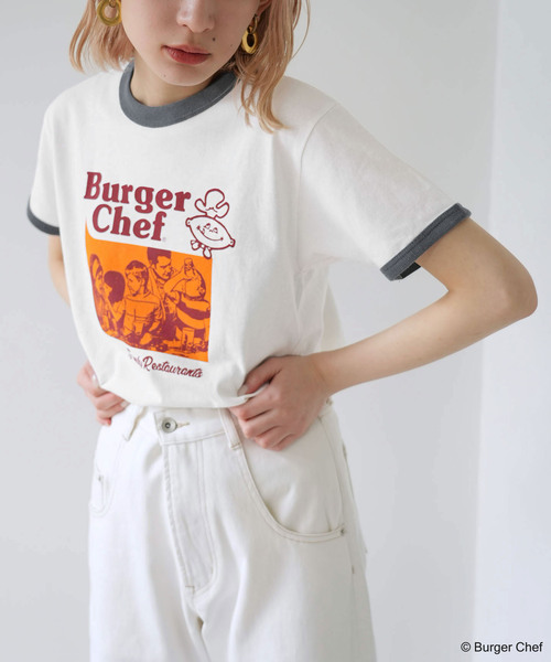 SLOBE citron.(スローブシトロン)の「SLOBE citron. Burger Chef リンガーT(Tシャツ/カットソー・レディース・ホワイト・FREE)」の4枚目の写真