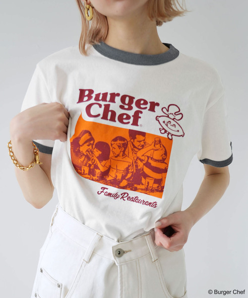 SLOBE citron.(スローブシトロン)の「SLOBE citron. Burger Chef リンガーT(Tシャツ/カットソー・レディース・ホワイト・FREE)」の2枚目の写真