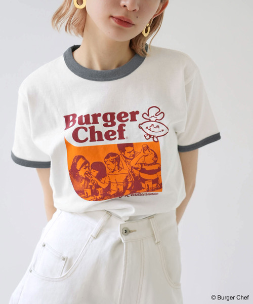 SLOBE citron.(スローブシトロン)の「SLOBE citron. Burger Chef リンガーT(Tシャツ/カットソー・レディース・ホワイト・FREE)」の19枚目の写真