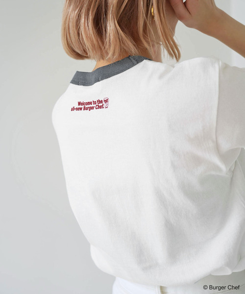 SLOBE citron.(スローブシトロン)の「SLOBE citron. Burger Chef リンガーT(Tシャツ/カットソー・レディース・ホワイト・FREE)」の7枚目の写真