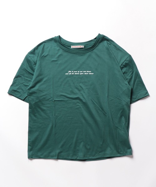 NinaetLina(ニナエリナ)の「英字ロゴ半袖ラウンドネックTシャツ(Tシャツ/カットソー・レディース・オレンジ/ホワイト/ダークグリーン/ブラック・FREE)」の12枚目の写真