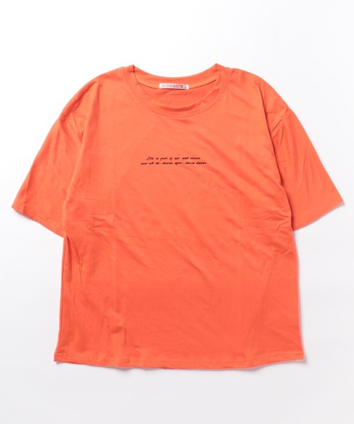 NinaetLina(ニナエリナ)の「英字ロゴ半袖ラウンドネックTシャツ(Tシャツ/カットソー・レディース・オレンジ/ホワイト/ダークグリーン/ブラック・FREE)」の11枚目の写真