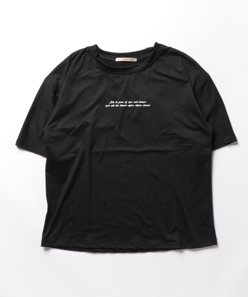 NinaetLina(ニナエリナ)の「英字ロゴ半袖ラウンドネックTシャツ(Tシャツ/カットソー・レディース・オレンジ/ホワイト/ダークグリーン/ブラック・FREE)」の10枚目の写真