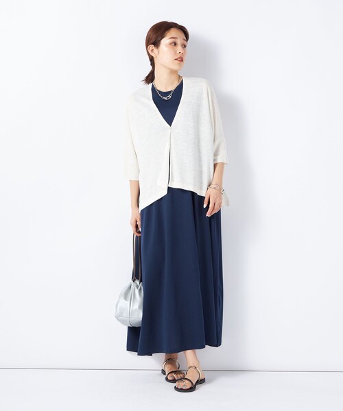 NOLLEY’S(ノーリーズ)の「《手洗い可能》フレンチリネンボレロカーディガン(カーディガン/ボレロ・レディース・ブラウン/オレンジ/オフホワイト/ブラック・FREE)」の10枚目の写真