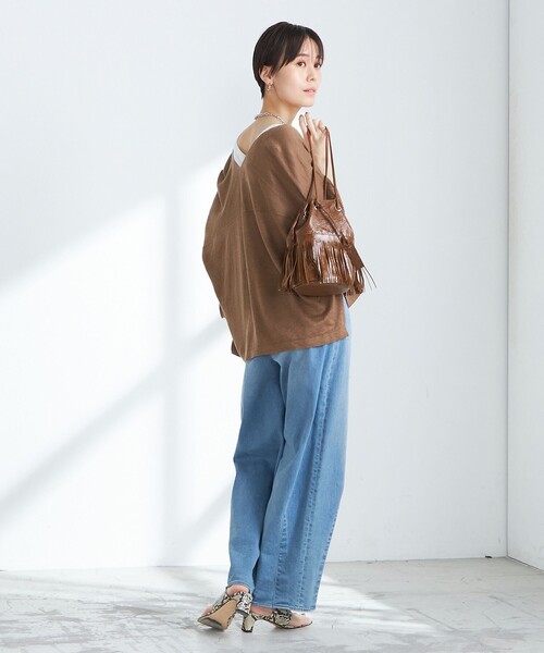 NOLLEY’S(ノーリーズ)の「《手洗い可能》フレンチリネンボレロカーディガン(カーディガン/ボレロ・レディース・ブラウン/オレンジ/オフホワイト/ブラック・FREE)」の20枚目の写真