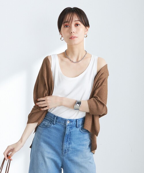 NOLLEY’S(ノーリーズ)の「《手洗い可能》フレンチリネンボレロカーディガン(カーディガン/ボレロ・レディース・ブラウン/オレンジ/オフホワイト/ブラック・FREE)」の21枚目の写真