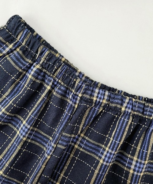 DAY CLOSET(デイ クローゼット)の「レディース 半袖レトロチェックビッグフリルカラールームウェア 上下2点セット(ルームウェア/パジャマ・レディース・ネイビー・ONE SIZE)」の9枚目の写真
