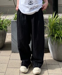 ツータックチェックストレートパンツ