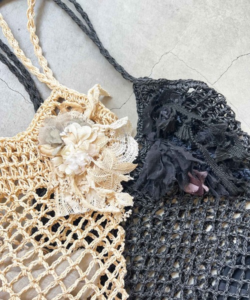 m.soeur（エムスール）の「ラフィアの編みショルダーバッグ（トートバッグ・レディース・ブラック/ベージュ・FREE）」の18枚目の写真