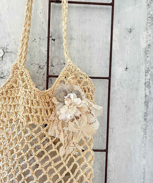 m.soeur（エムスール）の「ラフィアの編みショルダーバッグ（トートバッグ・レディース・ブラック/ベージュ・FREE）」の3枚目の写真