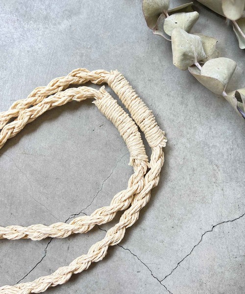 m.soeur（エムスール）の「ラフィアの編みショルダーバッグ（トートバッグ・レディース・ブラック/ベージュ・FREE）」の14枚目の写真