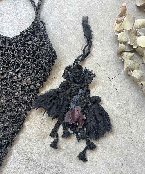 m.soeur（エムスール）の「ラフィアの編みショルダーバッグ（トートバッグ・レディース・ブラック/ベージュ・FREE）」の9枚目の写真