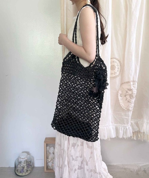 m.soeur（エムスール）の「ラフィアの編みショルダーバッグ（トートバッグ・レディース・ブラック/ベージュ・FREE）」の19枚目の写真