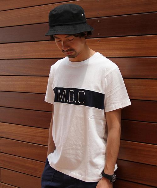 coen(コーエン)の「【MBC】MBCロゴ刺繍ラインTシャツ(ユニセックス)(Tシャツ/カットソー・メンズ・ホワイト/ネイビー・LARGE/MEDIUM/X-SMALL/X-LARGE/SMALL)」の2枚目の写真