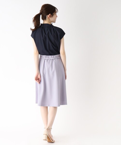 index（インデックス）の「◆リボンボウタイブラウス【イージーケア・洗濯機で洗える】（シャツ/ブラウス・レディース・ネイビー/ライトベージュ/ホワイト系・40/42/36/38）」の5枚目の写真