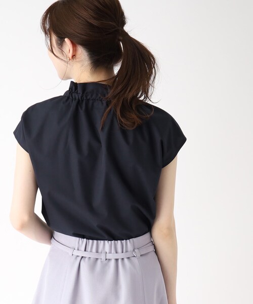 index（インデックス）の「◆リボンボウタイブラウス【イージーケア・洗濯機で洗える】（シャツ/ブラウス・レディース・ネイビー/ライトベージュ/ホワイト系・40/42/36/38）」の14枚目の写真