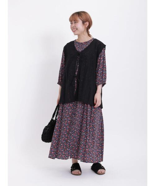 Samansa Mos2(サマンサ モスモス)の「【Lace collection】レース+ドビーノースリブラウス(シャツ/ブラウス・レディース・オフホワイト/ブラック・F)」の6枚目の写真