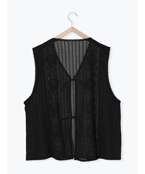 ぽろん★新品★sm2★脇リボンレースベスト：ノースリーブラウスでも Samansa Mos2（サマンサ モスモス）の「【Lace collection