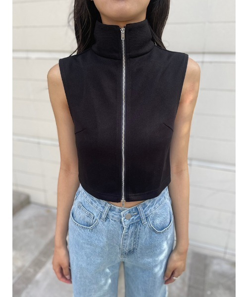 ENVYM（アンビー）の「Wジップトップス（Tシャツ/カットソー・レディース・ブラック/ホワイト・FREE）」の14枚目の写真