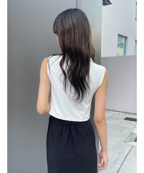 ENVYM（アンビー）の「Wジップトップス（Tシャツ/カットソー・レディース・ブラック/ホワイト・FREE）」の18枚目の写真