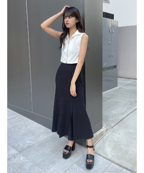 ENVYM（アンビー）の「Wジップトップス（Tシャツ/カットソー・レディース・ブラック/ホワイト・FREE）」の21枚目の写真