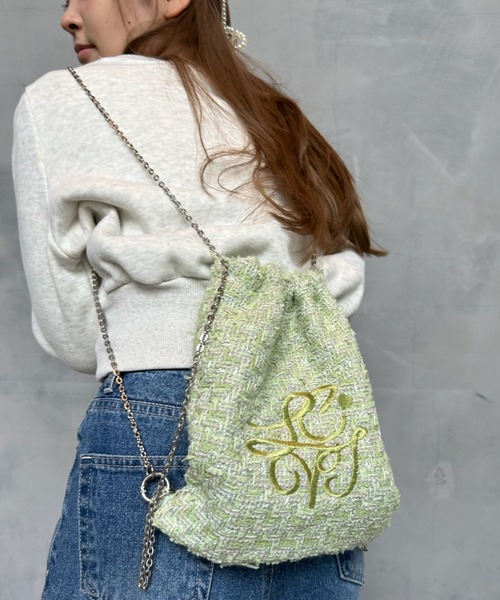 The barnnet ツイードチェーンバッグ　リュック Tweed Drawstring Chain Backpack（リュック）｜The Barnnet（ザ