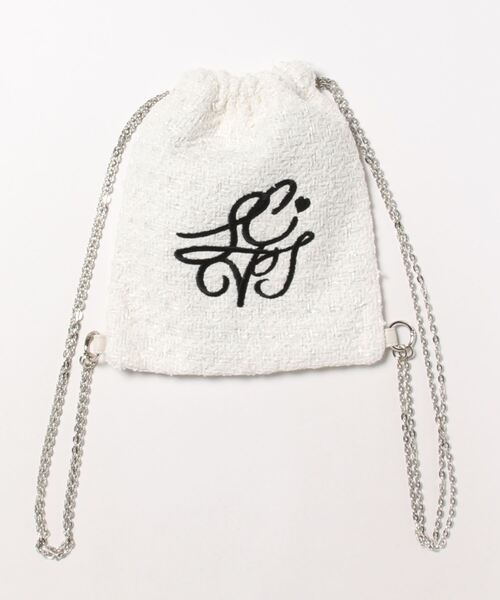 セール】LCVT刺繍 ツイードチェーンナップサック（バックパック