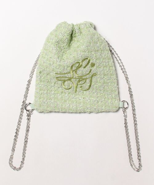 MUGUETフランス製ツイードチェーンバッグ☆ミュゲショルダー白