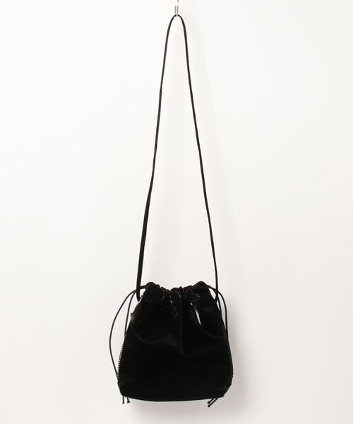 LOPASS（ロパス）の「ビーズ付け巾着ショルダーバッグ（ショルダーバッグ・レディース・ベージュ/ブラック・FREE）」の3枚目の写真