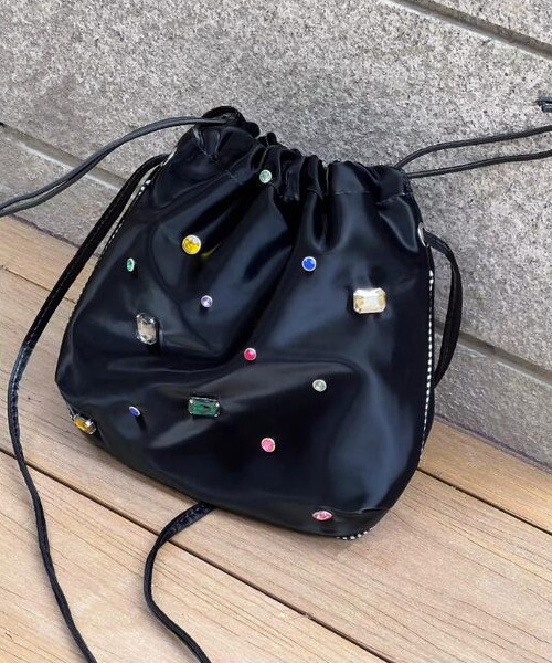 LOPASS（ロパス）の「ビーズ付け巾着ショルダーバッグ（ショルダーバッグ・レディース・ベージュ/ブラック・FREE）」の13枚目の写真