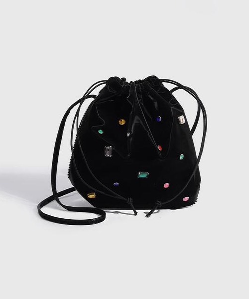 LOPASS（ロパス）の「ビーズ付け巾着ショルダーバッグ（ショルダーバッグ・レディース・ベージュ/ブラック・FREE）」の12枚目の写真