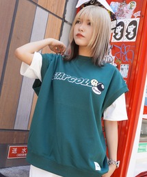 【STAYGOLD】ワッペン刺繍 スウェット ビッグベスト / Embroidered patch Sweatshirt Big vest