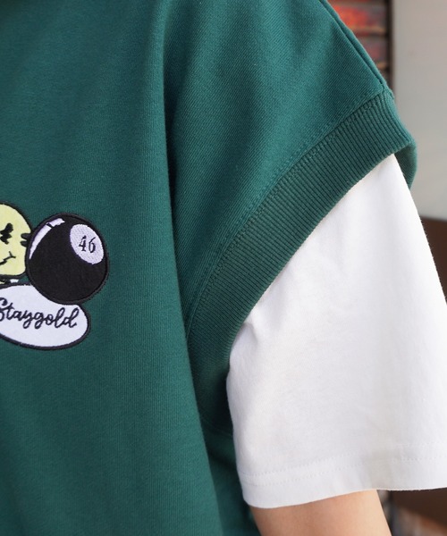 STAY GOLD(ステイゴールド)の「【STAYGOLD】ワッペン刺繍 スウェット ビッグベスト / Embroidered patch Sweatshirt Big vest(ベスト・メンズ・ホワイト系/グリーン/スミクロ/イエロー・FREE)」の19枚目の写真