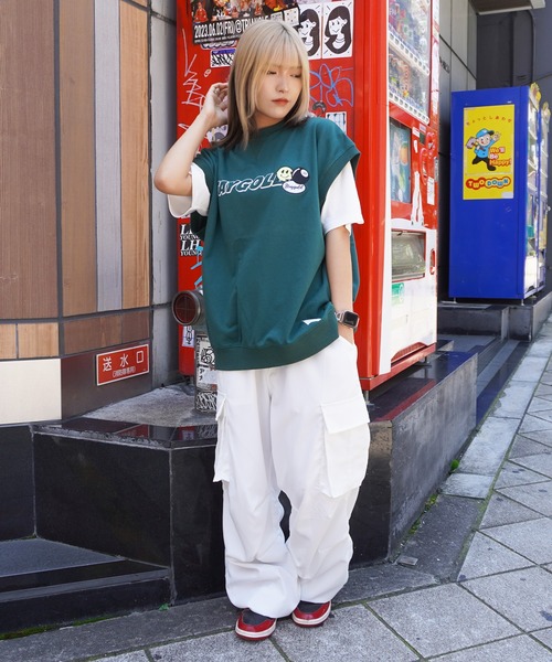 STAY GOLD(ステイゴールド)の「【STAYGOLD】ワッペン刺繍 スウェット ビッグベスト / Embroidered patch Sweatshirt Big vest(ベスト・メンズ・ホワイト系/グリーン/スミクロ/イエロー・FREE)」の17枚目の写真