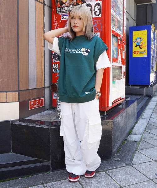 STAY GOLD(ステイゴールド)の「【STAYGOLD】ワッペン刺繍 スウェット ビッグベスト / Embroidered patch Sweatshirt Big vest(ベスト・メンズ・ホワイト系/グリーン/スミクロ/イエロー・FREE)」の22枚目の写真