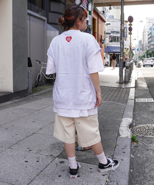 STAY GOLD(ステイゴールド)の「【STAYGOLD】ワッペン刺繍 スウェット ビッグベスト / Embroidered patch Sweatshirt Big vest(ベスト・メンズ・ホワイト系/グリーン/スミクロ/イエロー・FREE)」の15枚目の写真