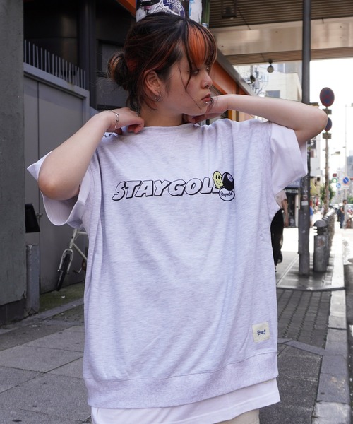 STAY GOLD(ステイゴールド)の「【STAYGOLD】ワッペン刺繍 スウェット ビッグベスト / Embroidered patch Sweatshirt Big vest(ベスト・メンズ・ホワイト系/グリーン/スミクロ/イエロー・FREE)」の10枚目の写真