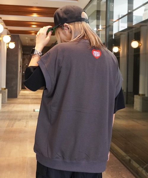 STAY GOLD(ステイゴールド)の「【STAYGOLD】ワッペン刺繍 スウェット ビッグベスト / Embroidered patch Sweatshirt Big vest(ベスト・メンズ・ホワイト系/グリーン/スミクロ/イエロー・FREE)」の11枚目の写真