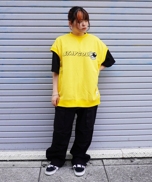 STAY GOLD(ステイゴールド)の「【STAYGOLD】ワッペン刺繍 スウェット ビッグベスト / Embroidered patch Sweatshirt Big vest(ベスト・メンズ・ホワイト系/グリーン/スミクロ/イエロー・FREE)」の13枚目の写真