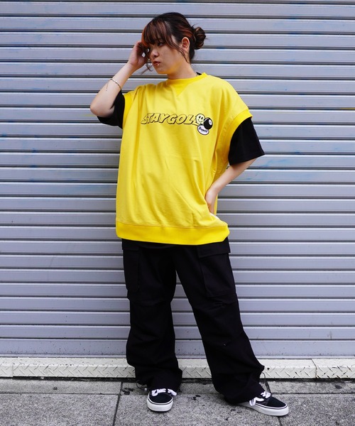 STAY GOLD(ステイゴールド)の「【STAYGOLD】ワッペン刺繍 スウェット ビッグベスト / Embroidered patch Sweatshirt Big vest(ベスト・メンズ・ホワイト系/グリーン/スミクロ/イエロー・FREE)」の18枚目の写真