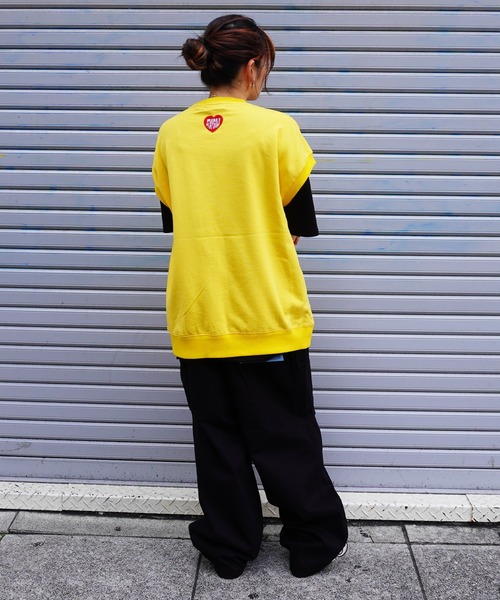 STAY GOLD(ステイゴールド)の「【STAYGOLD】ワッペン刺繍 スウェット ビッグベスト / Embroidered patch Sweatshirt Big vest(ベスト・メンズ・ホワイト系/グリーン/スミクロ/イエロー・FREE)」の8枚目の写真