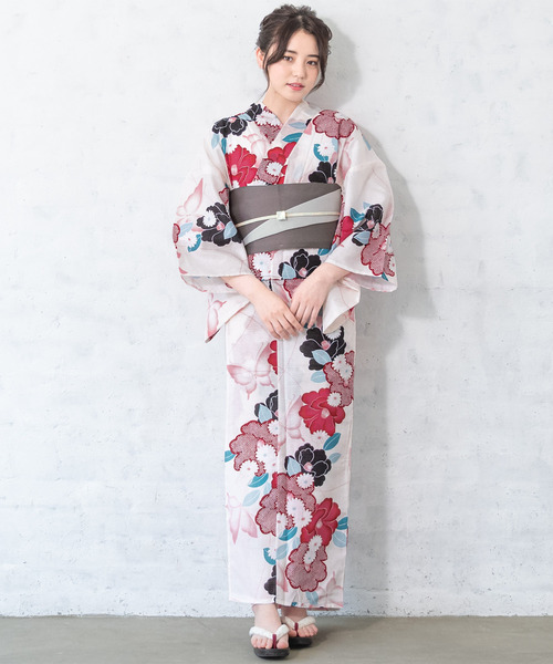 SOUBIEN（ソウビエン）の「夏を彩るレディース浴衣2点セット （浴衣＋帯）（浴衣・レディース・ホワイト系その他/ホワイト系その他2/ブルー系その他2/ブルー系その他/ホワイト系その他3/ブラック系その他・FREE）」の7枚目の写真