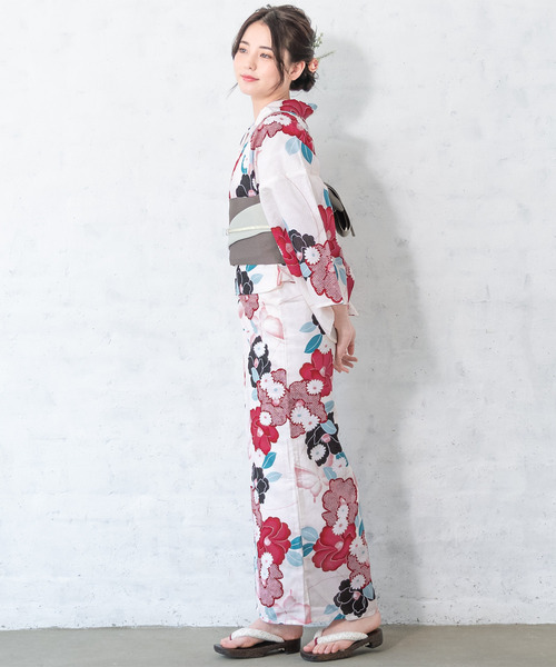 SOUBIEN（ソウビエン）の「夏を彩るレディース浴衣2点セット （浴衣＋帯）（浴衣・レディース・ホワイト系その他/ホワイト系その他2/ブルー系その他2/ブルー系その他/ホワイト系その他3/ブラック系その他・FREE）」の8枚目の写真