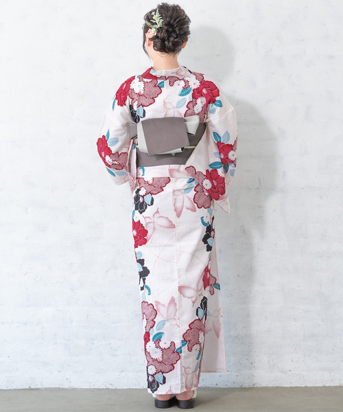 SOUBIEN（ソウビエン）の「夏を彩るレディース浴衣2点セット （浴衣＋帯）（浴衣・レディース・ホワイト系その他/ホワイト系その他2/ブルー系その他2/ブルー系その他/ホワイト系その他3/ブラック系その他・FREE）」の9枚目の写真