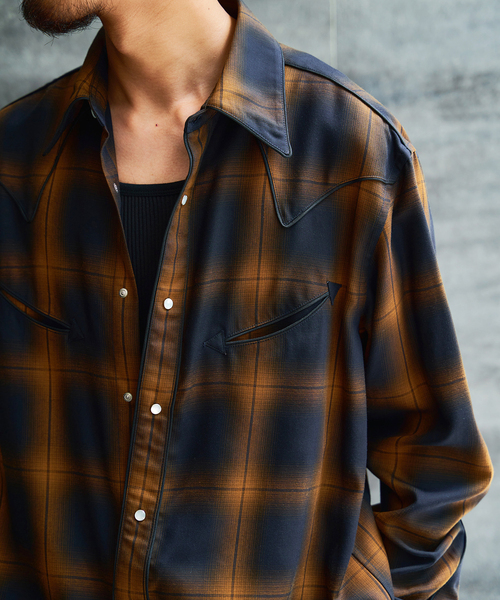 EDIFICE（エディフィス）の「オンブレチェック ウエスタンシャツ