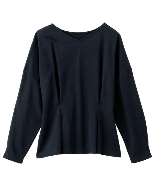Viola e Viola(ヴィオラエヴィオラ)の「タック使いドルマンパフ袖プルオーバー(Tシャツ/カットソー・レディース・ピンクベージュ/アイボリー/ネイビー/チャコール・3L/L/LL/M)」の18枚目の写真