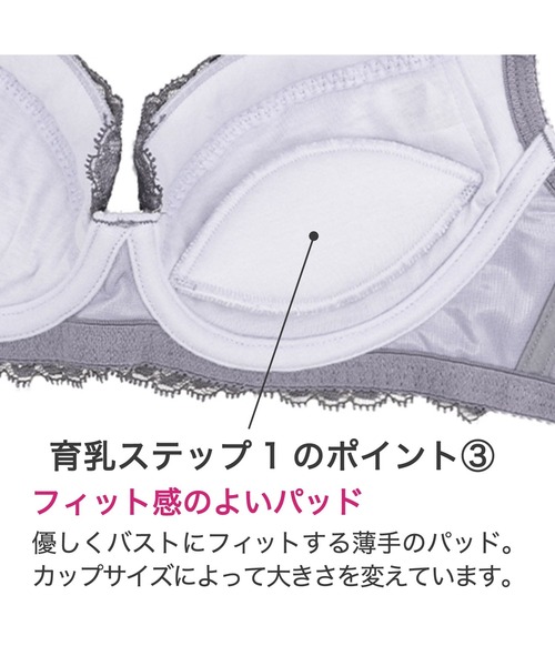 BRADELIS NEWYORK(ブラデリスニューヨーク)の「ジャスミンステップ1ブラ23A1 ブラデリス 育乳補整 補正下着(ブラジャー・レディース・グレー/イエロー/オレンジ・C70/D70/B70/B75/C65/C75/D65/D75/E65/E70/E75/F65/F70/F75)」の7枚目の写真